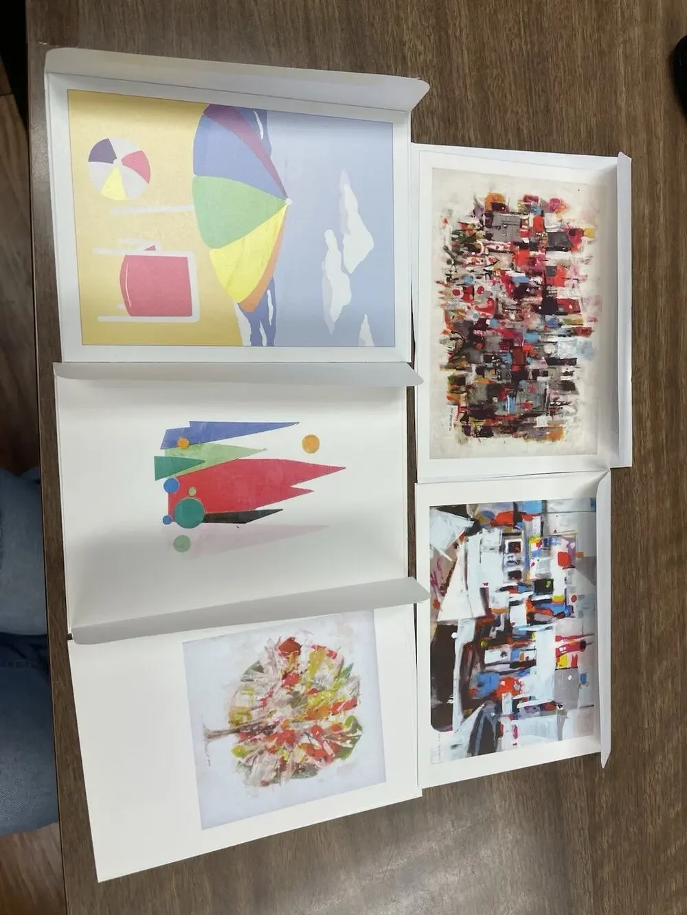 Modern Art Greeting Card Lot of 5 Abstract Colorful Blank Cards Contemporary